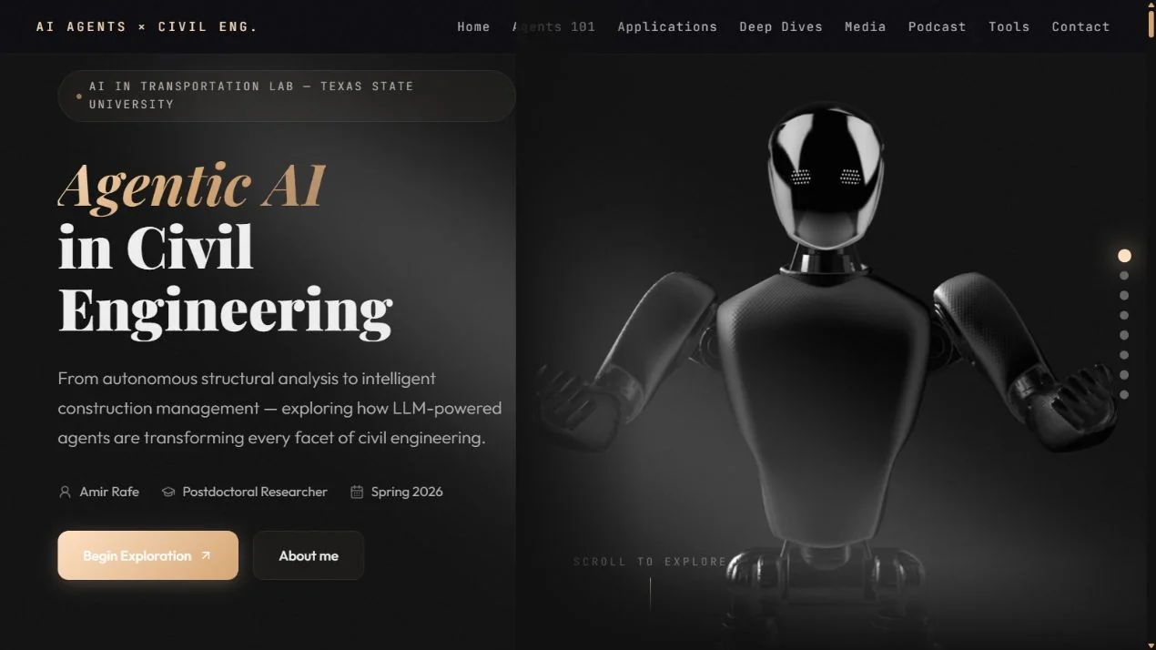 Agentic AI in Civil Engineering interactive learning page