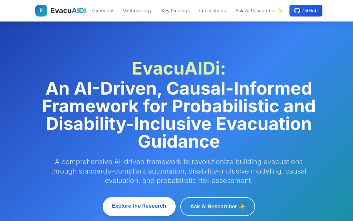 EvacuAIDi research site for disability-inclusive evacuation guidance